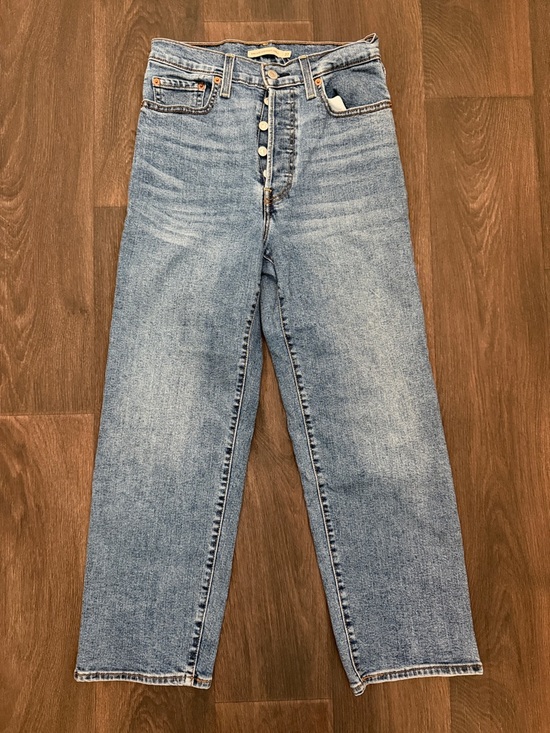 Levi's Denim - Levi’s Ribcage size 27 High-Rise Light Blue Button-Fly Jeans